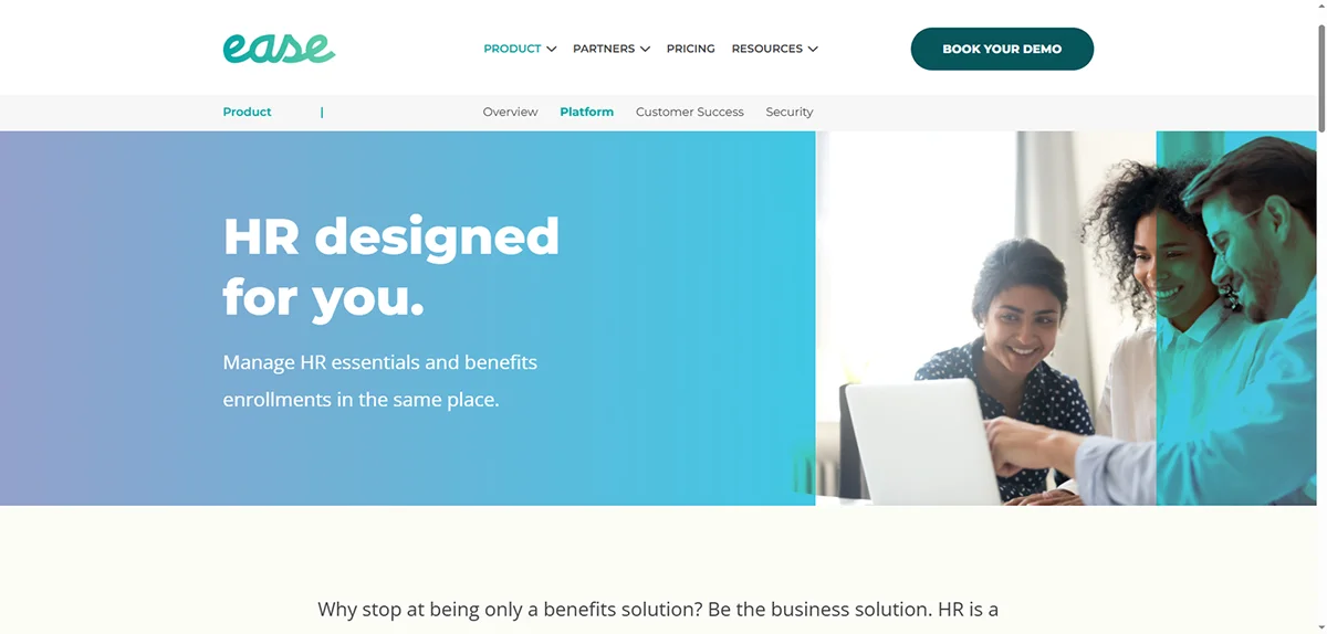 Ease HR homepage