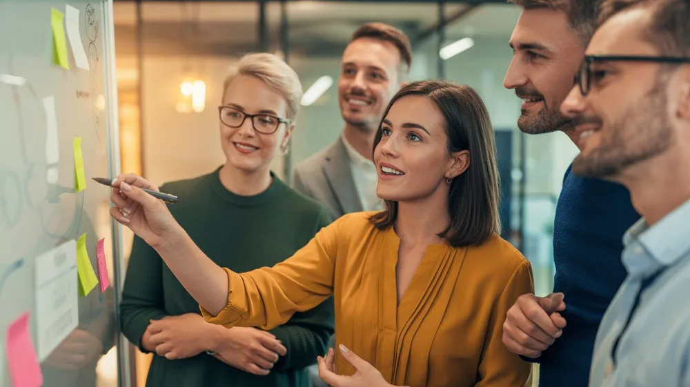 Growth rate formula - sample picture of people looking at a board