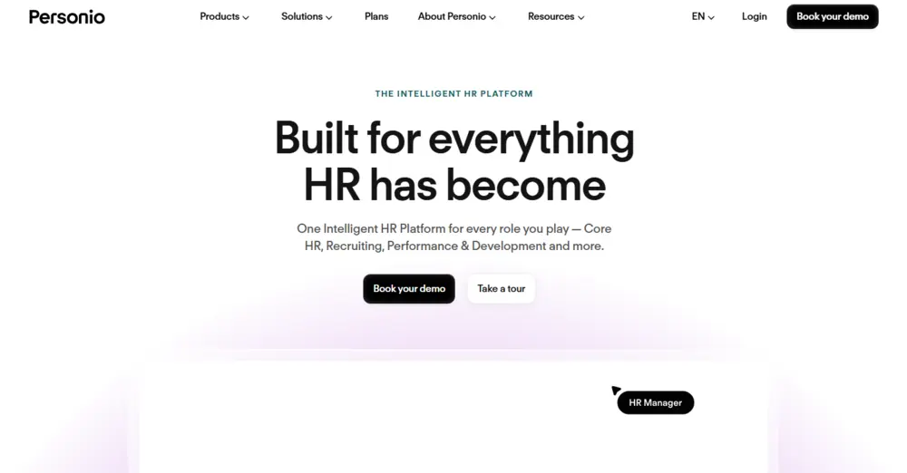 Domovská stránka webu HR systému Personio