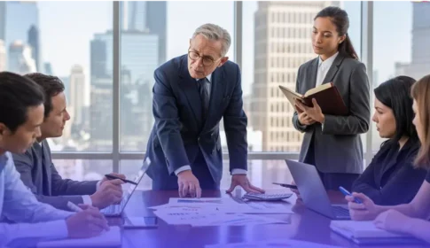 Řešení pro řízení výkonu - ilustrační obrázek k článku s lidmi u jednacího stolu